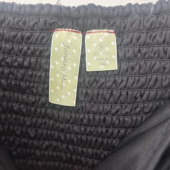 Johnny Martin Black Mini Dress with Pink Floral Design Size Small - Picture 2 of 6